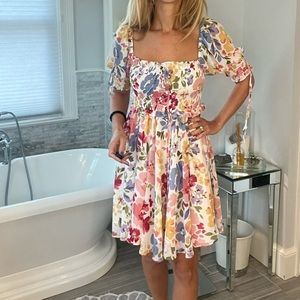 En Saison Floral Puff Sleeve Dress